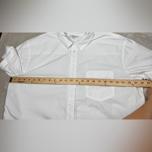 Madewell Women’s White Signature Poplin Short-Sleeve Button-Down Shirt Large - Picture 9 of 16